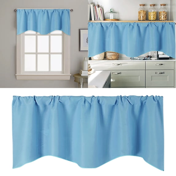 Ctnporpo Door Curtain Kitchen Shading Window Curtain Solid Color Pocket Fan Shaped Curtain Short Curtain 52 X 18 Inches Blackout Curtain Sheer Curtain