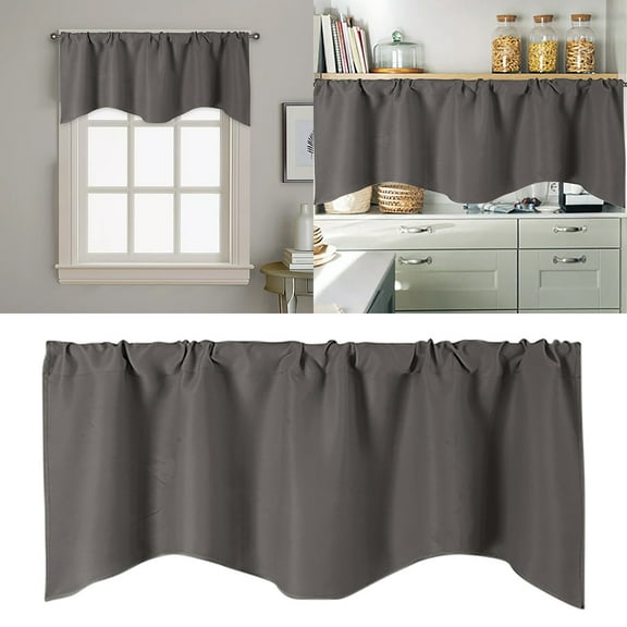 Ctnporpo Door Curtain Kitchen Shading Window Curtain Solid Color Pocket Fan Shaped Curtain Short Curtain 52 X 18 Inches Blackout Curtain Sheer Curtain