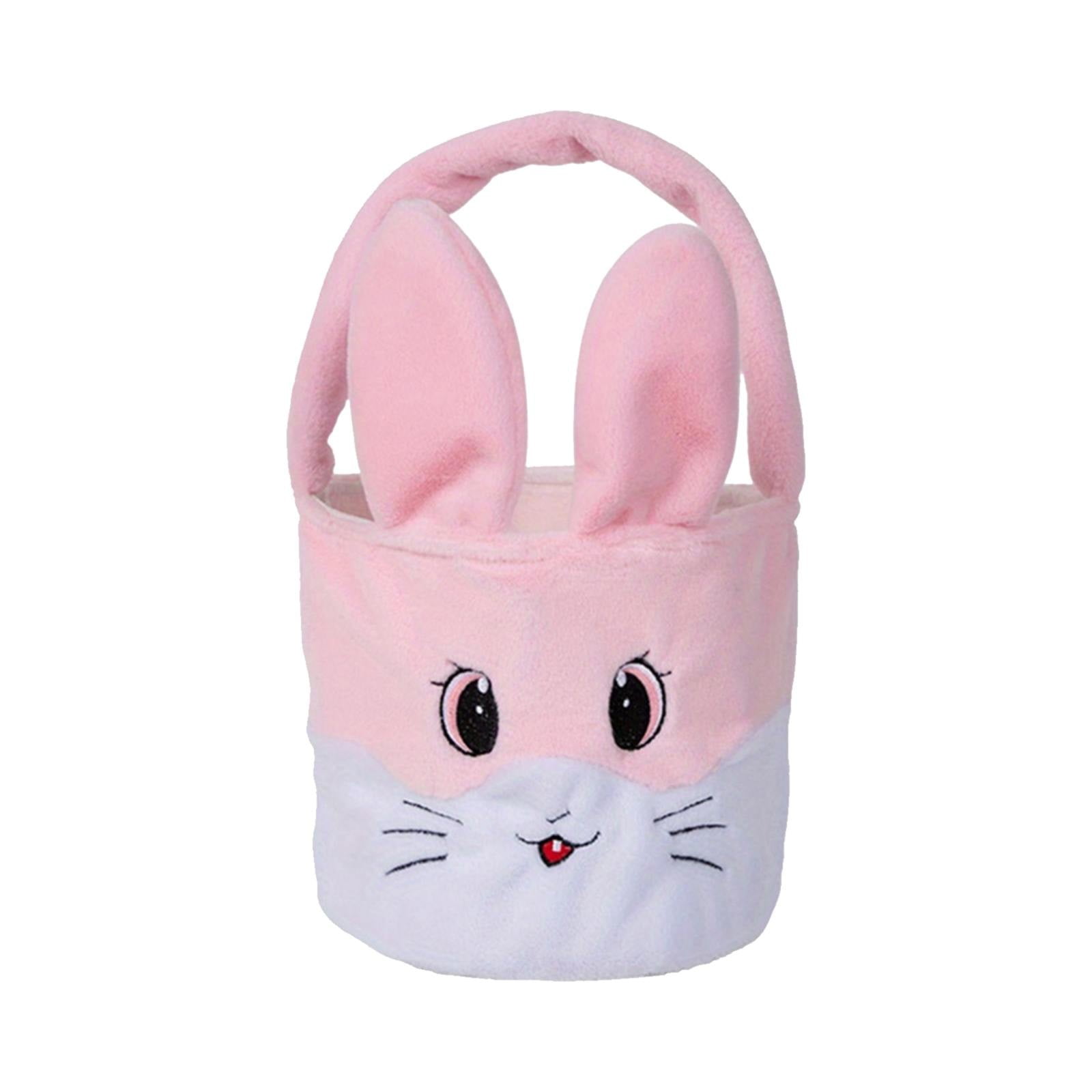 Ctnporpo Easter Basket Easter Bunny Basket Green Cute Fluffy Bag With ...