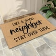 thumbnail image 1 of Ctnporpo Funny Door Mat Non Slip Back Rubber Entry Way Doormat Outside Like A Good Neighbor Stay Over There Stand ard Outdoor Welcome Mat Area Rug Carpet, 1 of 8