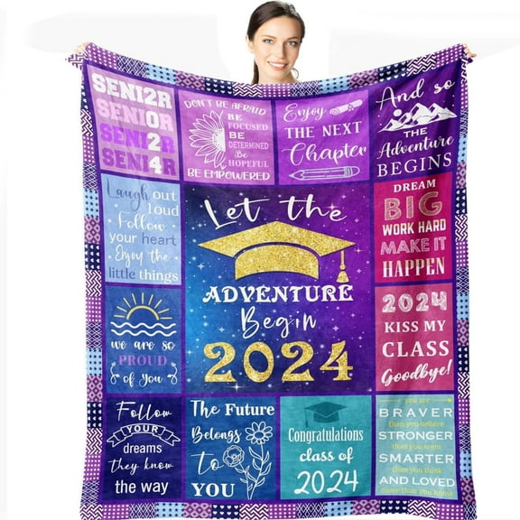 Ctnporpo Graduation Gifts Class of 2025 Gifts Throw Blanket 60 Wool Blanket Cotton Blanket