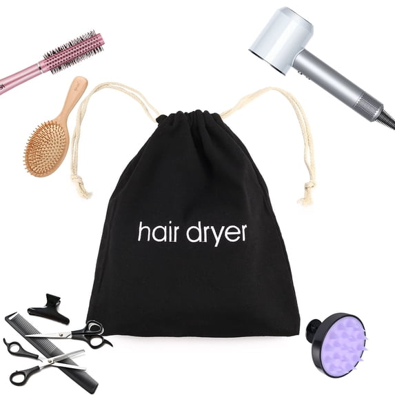 Ctnporpo Hair Dryer Bags Drawstring Bag Container Hairdryer Bag for Travel Bathroom Storage Shelves Closet Organizers