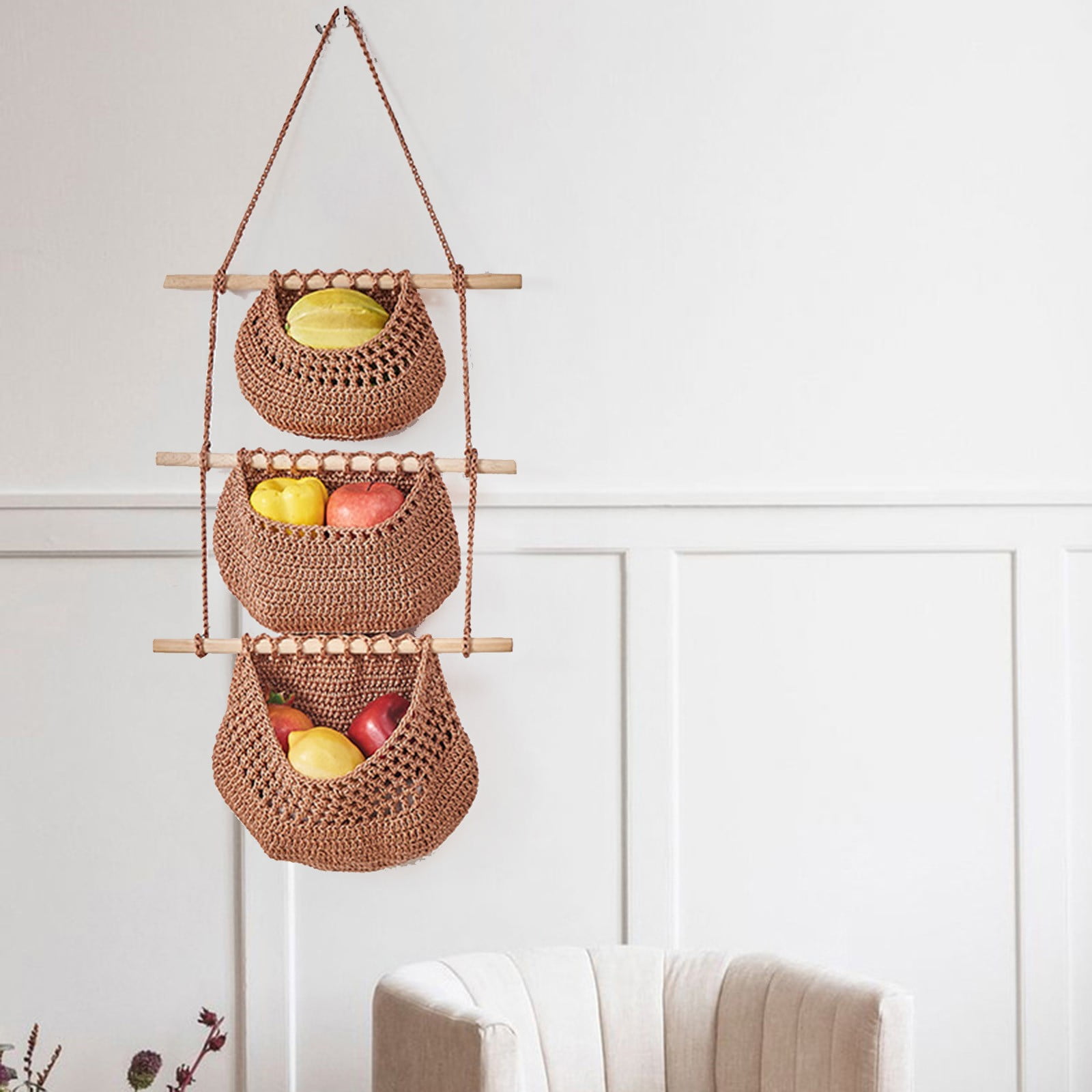 Ctnporpo Hanging Fruit Basket 3 Tier Or 1 Tier Over The Door Organizer