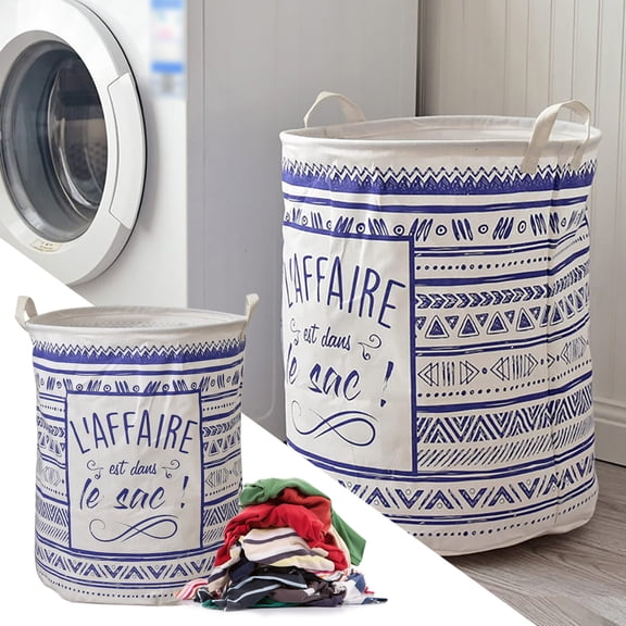 Ctnporpo Laundry Basket Large Laundry Basket Long Hand le Freestand ing Laundry Basket Round Bucket Waterproof Clothes Toys Towels Gray Storage Storage Shelves Closet Organizers