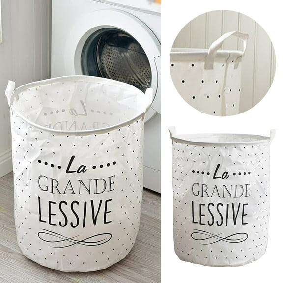 Ctnporpo Laundry Basket Large Laundry Basket Long Hand le Freestand ing Laundry Basket Round Bucket Waterproof Clothes Toys Towels Gray Storage Storage Shelves Closet Organizers