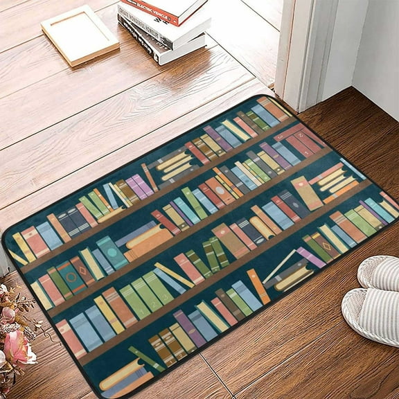 Ctnporpo Library Doormat Bookcase Doormat Book Shelf Personalized Doormat Party Wedding Area Rug Carpet