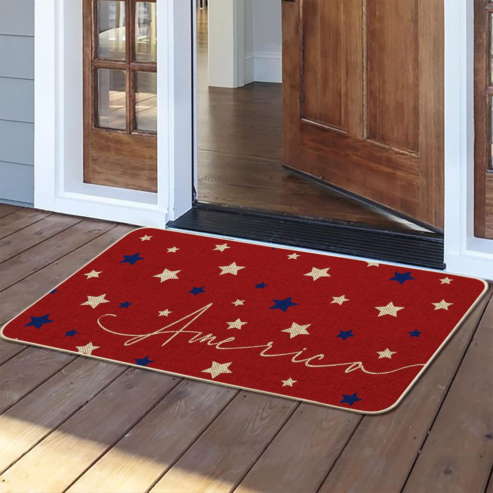 Ctnporpo Red 4th Of July Doormat Memorial Day Home Decor Patriotic ...