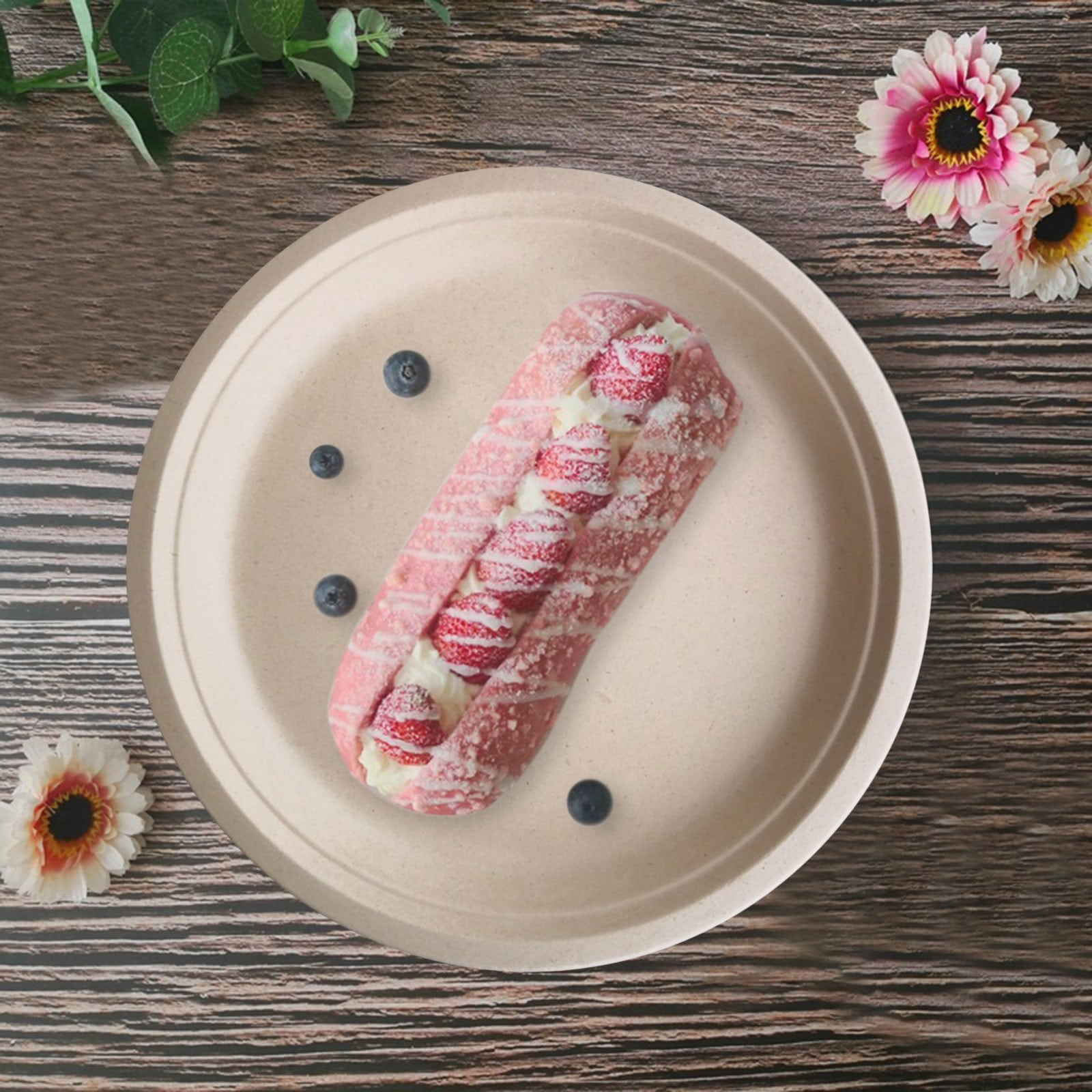 Ctnporpo Reduced Tableware Compostable Paper Plates Heavy Duty 50 Pack