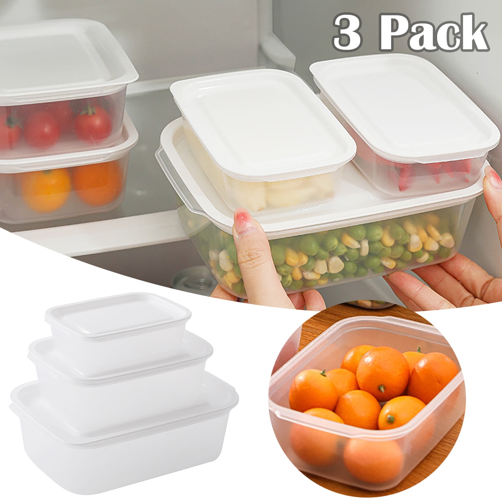 Ctnporpo Refrigerator Storage Box Can Be Microwaved Transparent Fresh