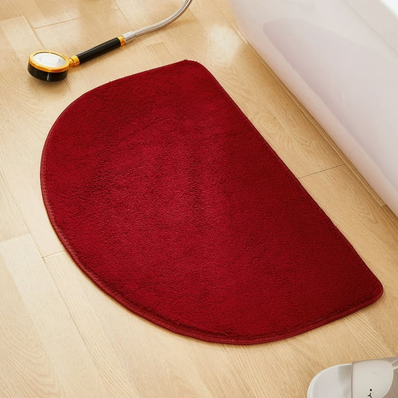 Ctnporpo Semi Circular Quick Drying Soft Absorbent Carpet Cover Non Slip Memory Foam Toilet Floor Bathroom Mat Area Rug Carpet