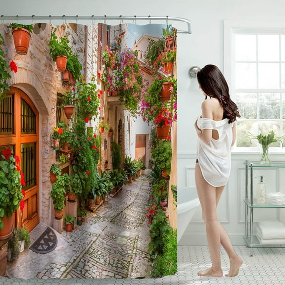 Ctnporpo Shower Curtain 70x70 Inch with 12 Plastic Hooks Waterproof Shower Curtain Bathroom Heavy Side Shower Curtain Machine Washable Quick Dry Shower Curtain Shower Curtain Liner