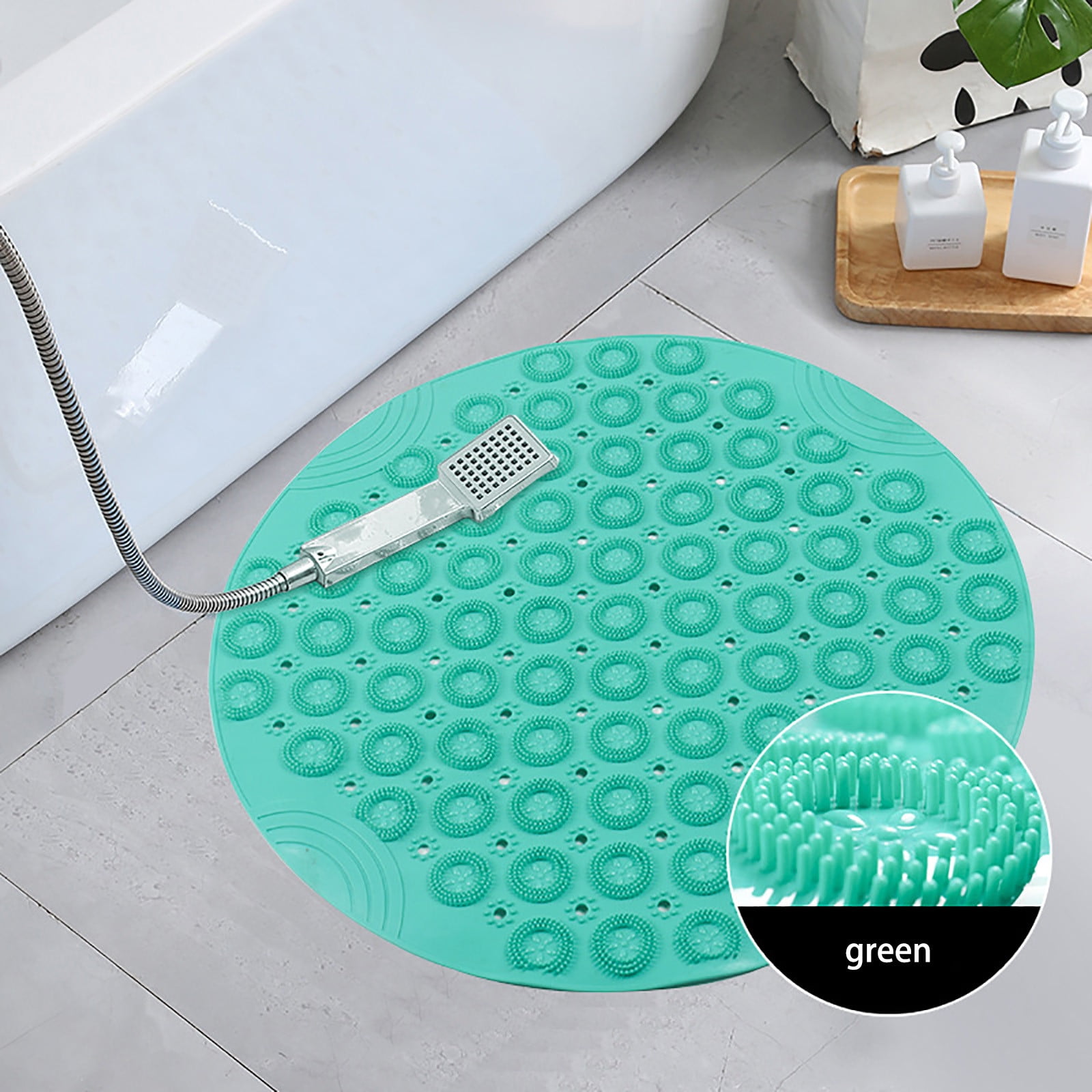 Ctnporpo Shower Mat Extra Large Non Slip Mat for Elderly & Kids Bathroom Drain Holes Strong ...