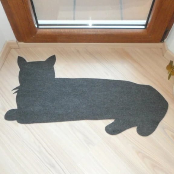 Ctnporpo Slim Cat Rug Cute Thin Pet Doormat Floor Mat Cat for Entry Home Kitty Silhouette Area Rug Carpet