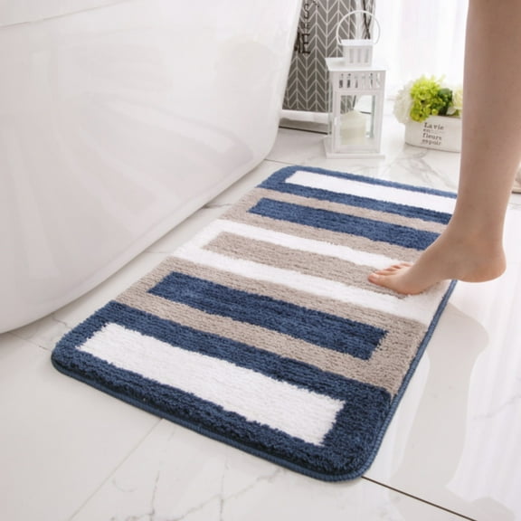 Ctnporpo Soft Comfortable Bathroom Rug Bath Mat Modern Anti Slip Microfiber Fluffy Waterproof Bath Mat Area Rug Carpet
