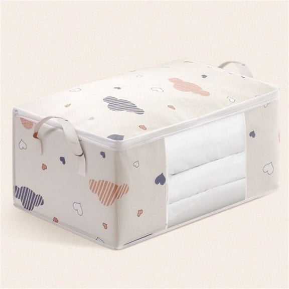 Ctnporpo Storage Bag Zipper Fabric Blanket Storage Organizer Container Bag for Linen Bedding Comforter Quilt Blanket Clothes Pillow Sheet Foldable Cloth Bag with Sturdy Hand les Storage Shelves Clos