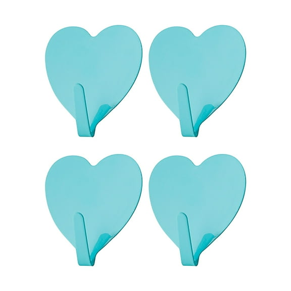 Ctnporpo Storage Case 4PCS Wrought Iron Love Hook Self-adhesive Punch-free Stainless Steel Hook Heart-shaped Hook Home Creative Decoration Storage Shelves Closet Organizers