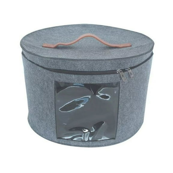 Ctnporpo Storage Case Storage Box with Zippered Lid Clear Window Adjustable Shoulder Strap 18.9×18.9×17in Up Hat Box Storage Shelves Closet Organizers