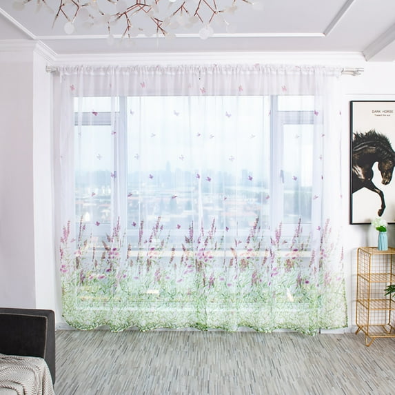 Ctnporpo Trees Sheer Curtain Tulle Window Treatment Voile Drape Valance Fabric Blackout Curtain Sheer Curtain