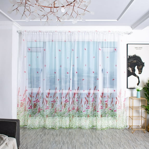 Ctnporpo Trees Sheer Curtain Tulle Window Treatment Voile Drape Valance Fabric Blackout Curtain Sheer Curtain