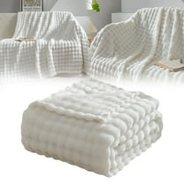 Ctnporpo Ultra Soft Cozy 3D Bubble Purple Throw Blanket for Bed Lightweight Flannel Blanket All Season for Sofa Couch Camping Travel Wool Blanket Cotton Blanket