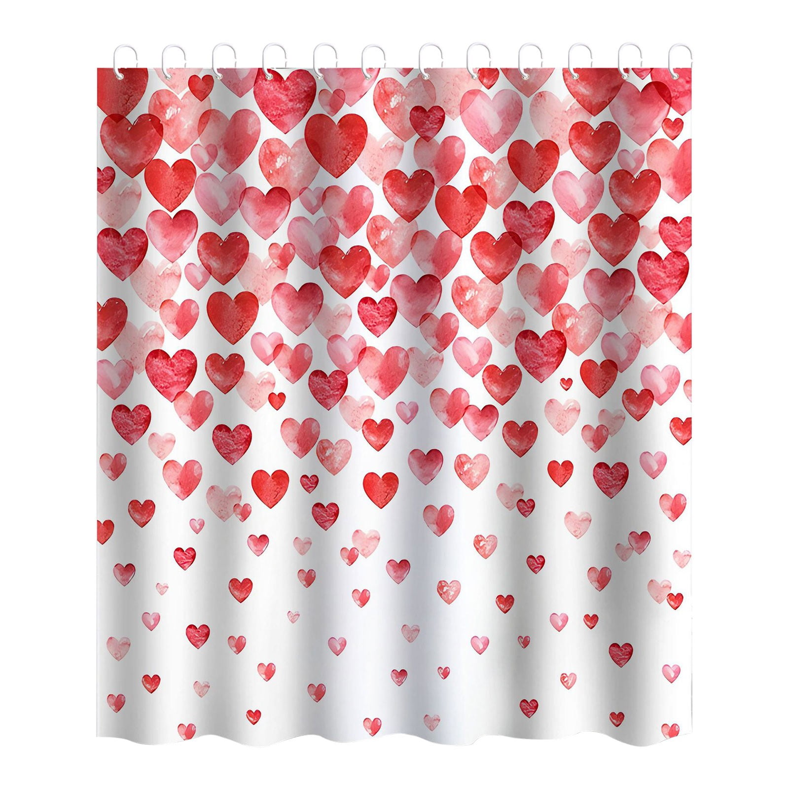 Ctnporpo Valentine's Day Shower Curtain Valentines Day Red Loving