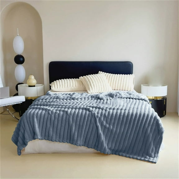 Ctnporpo Wide Strip Thickened Imitation Hair Border Coral Fluff Blanket Flannel Blanket Cover Blanket Wool Blanket