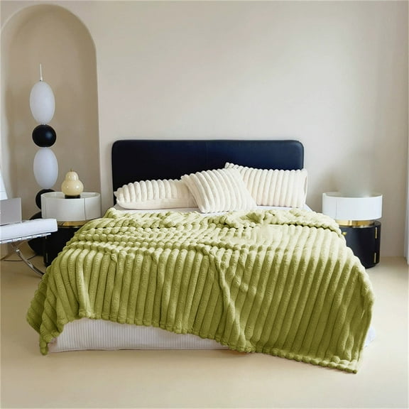 Ctnporpo Wide Strip Thickened Imitation Hair Border Coral Fluff Blanket Flannel Blanket Cover Blanket Wool Blanket