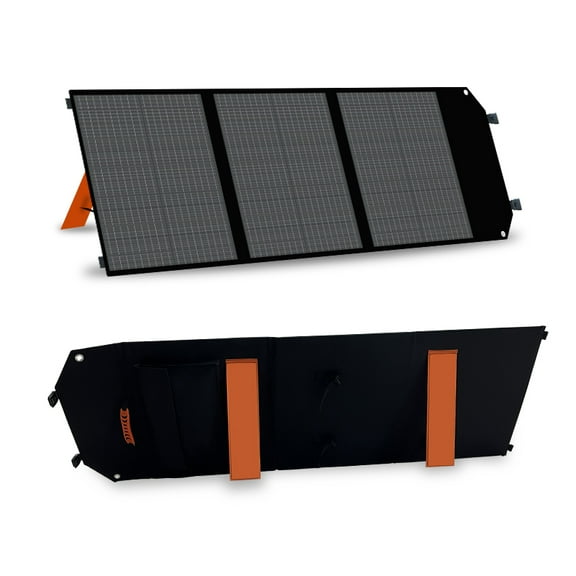 Ctolity 100W Portable Solar Panel for Power Station, 18V Foldable Solar Charger with Adjustable Kickstand for Outdoor Charging Camping