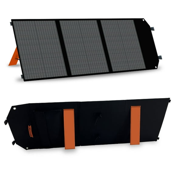 Ctolity 100W Portable Solar Panel for Power Station, 18V Foldable Solar Charger with Adjustable Kickstand for Outdoor Charging Camping