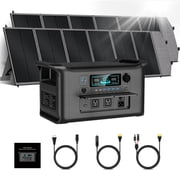 Ctolity 1800W Portable Power Station with 200W Foldable Solar Panel 1024Wh LiFePO4 Battery Solar Generator for Camping & Home Backup