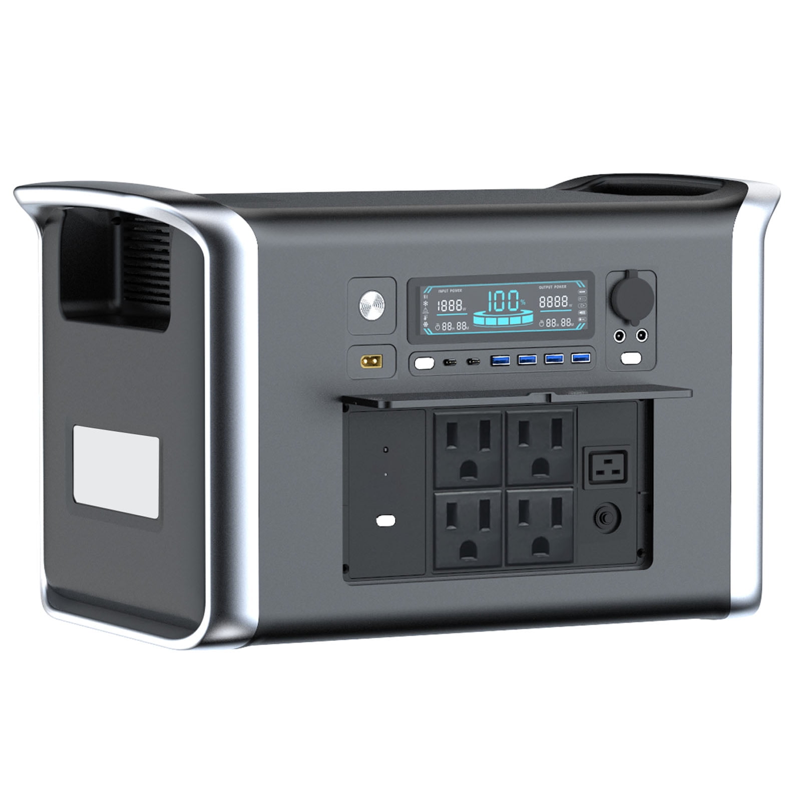Ctolity 2400W Portable Power Station 2048Wh 640000mAh Outdoor Solar Generator for Camping