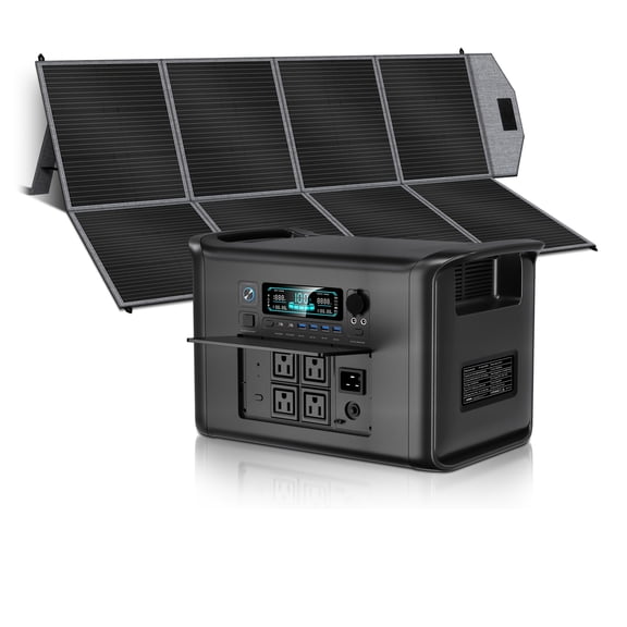 Ctolity Peak 4800W , Rate 2400W Portable Power Station +400W Solar Panel , 2048Wh Lifep4 Battery, 640000mAh Outdoor Solar Generator for Camping