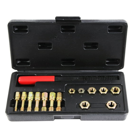 Ctooltool 15Pcs Metric Thread Chaser Set, Universal Rethreading Tool Rethreader Taps & Dies Thread Restorer Kit, Rethread Repair Tool