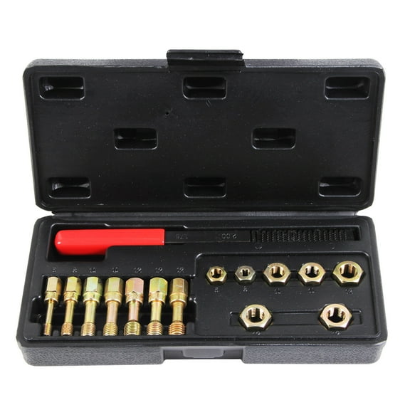 Ctooltool 15Pcs Metric Thread Chaser Set, Universal Rethreading Tool Rethreader Taps & Dies Thread Restorer Kit, Rethread Repair Tool