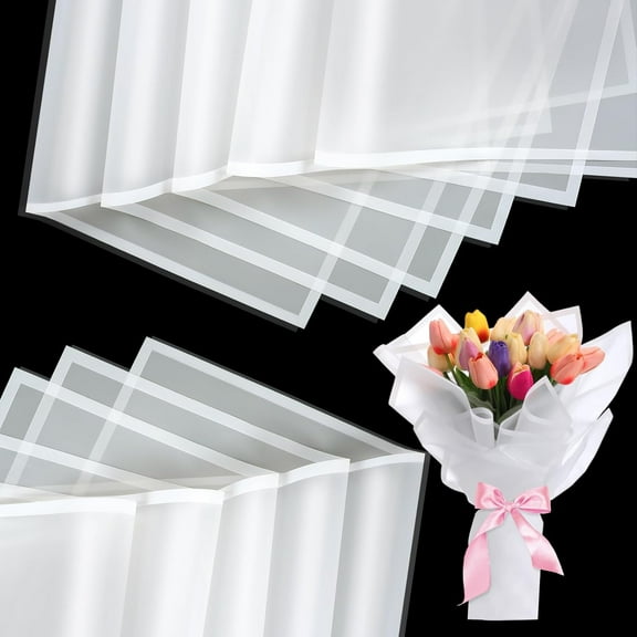 Ctosree 240 Sheets Flower Wrapping Paper, 22.8 x 22.8 Waterproof Wrapping Paper Bouquet Mother's Day Korean Floral Wraps for DIY Wedding Bridal Shower Birthday Gift Packaging(Black)