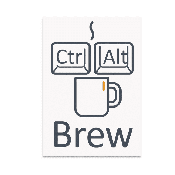 Ctrl Alt Brew Keyboard Keys Art - Office Humor - 13x19 Poster Print