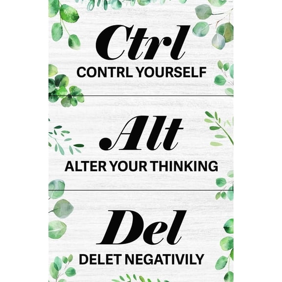 Ctrl Alt Del Inspirational Office Wall Decor,Sage Motivational Quotes  for Home Office Living Room Wall Decor poster