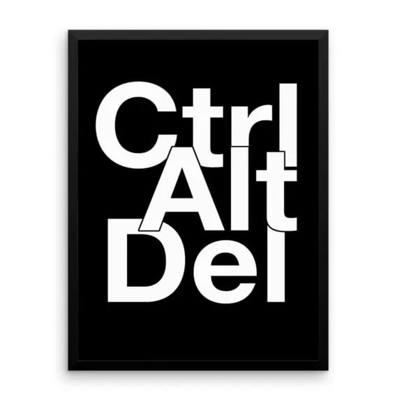 Ctrl Alt Del Poster Motivational Inspiration Quotes Delete Control Wall Art