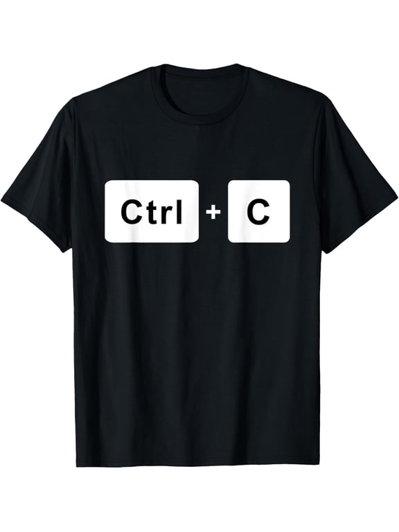 Ctrl + C Control Copy Paste T-shirt Matching Funny Humor T-ShirtMen and women, Black T-shirt, size: Extra large S-4XL