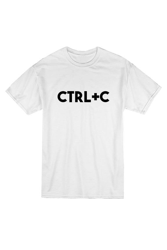 Ctrl + C Copy Computer Matching Dad Son Graphic Men White T-Shirt, Male Large