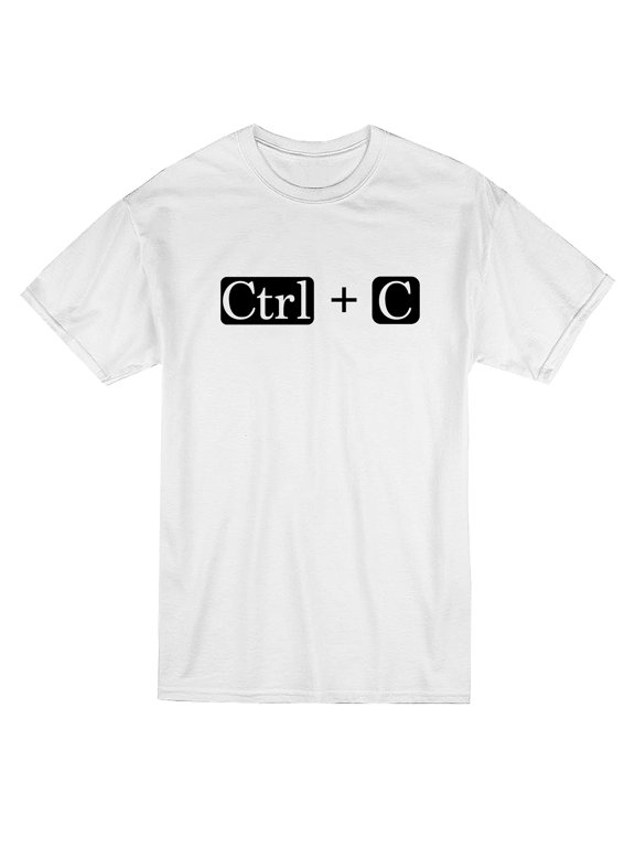 Ctrl + C Copy Geek Matching Dad Son Graphic Men White T-Shirt, Male Small