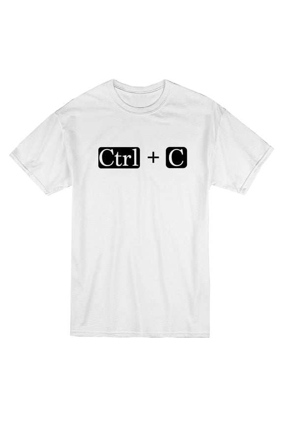 Ctrl + C Copy Geek Matching Dad Son Graphic Men White T-Shirt, Male Small