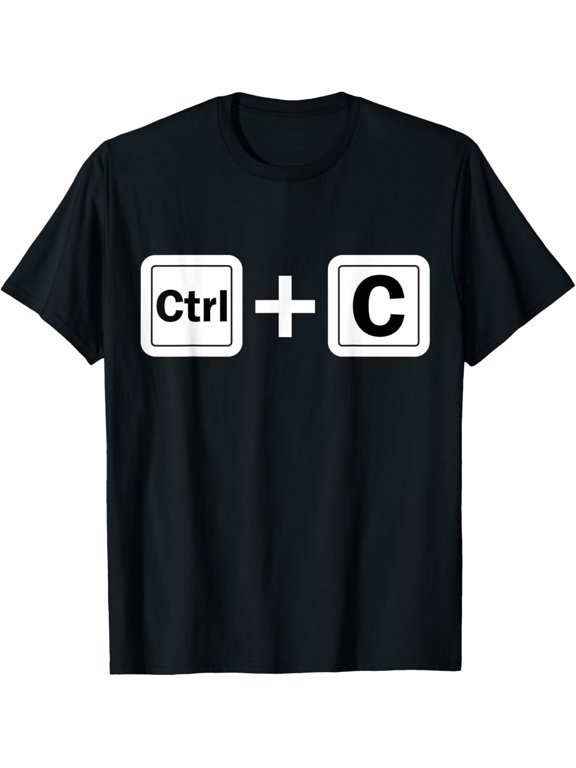 Ctrl C Funny Family Matching Copy Paste T-ShirtMen and women, Black T-shirt, size: Extra large S-4XL