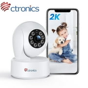 Ctronics 2.5K 4MP Baby Security Camera, 2.4Ghz WiFi Cameras for Kids and Pets Security with Color Night Vision 20M, PTZ 360°, AI Human/Motion Detection,Two-Way Audio