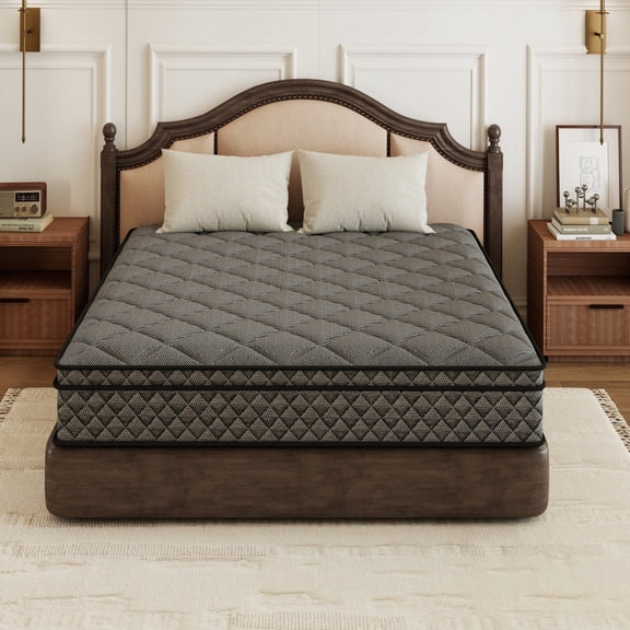 Ctryclasic 12 Inch Hybrid Mattress, Twin Size, Pocket Coil & Cooling Memory Foam Mattress in a Box, Ctryclasic Medium Firm for Back Pain Relief, Breathable & Supportive