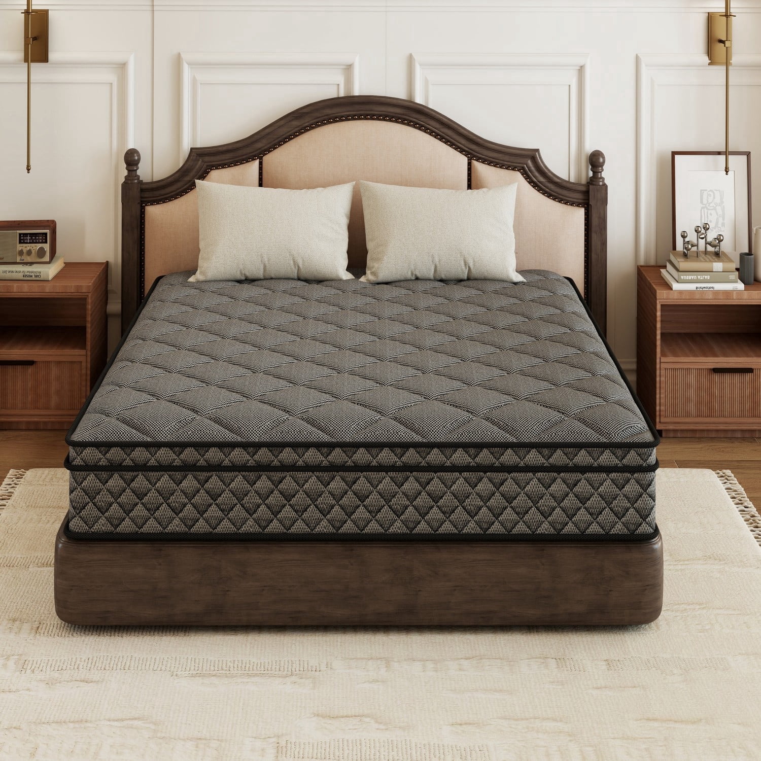 Zaxzudu 14 Inch Hybrid Mattress, Full Size, Pocket Coil & Cooling Memory Foam Mattress in a Box, Medium Firm for Back Pain Relief, Breathable & Supportive