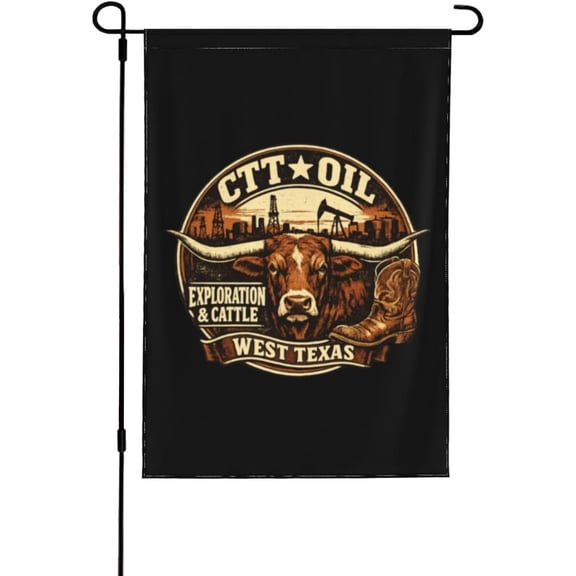 Ctt Oil Exploration And Cattle Flags 28x40 Inch Ft Double Side Banner Yard Sign No Flagpole