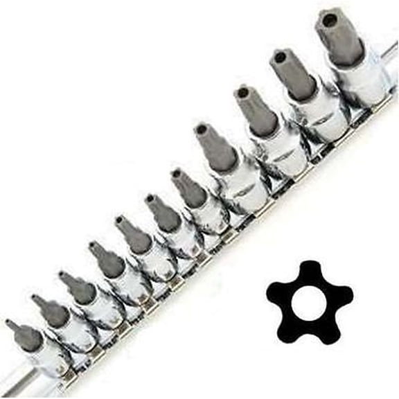 Ctt Tools Security Star Bit Socket Set Male 5-Point 11 Piece