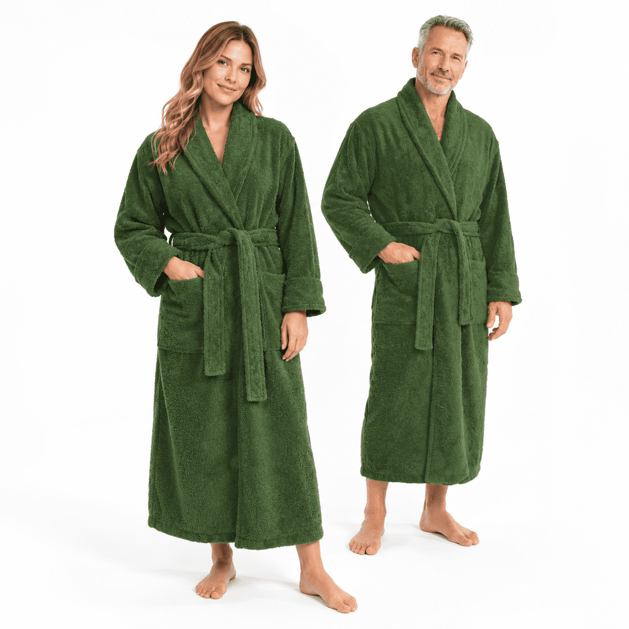 Cttton Terry Cloth Bath Robe For Women & Men Soft Plush Long Unisex ...