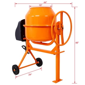Cu. Ft Electric Cement Mixer - 650W Portable Concrete Mixer Machine for Mortar, Stucco & Feed